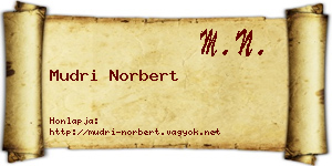 Mudri Norbert névjegykártya